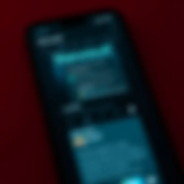 A smartphone screen showing a dark, pitch-black menu interface of the Revolut app, with frustrated user feedback displayed on the screen.