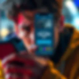 A worried customer looking at a phone screen displaying a failed bank transfer notification, with a visible amount of 10,000 CHF.