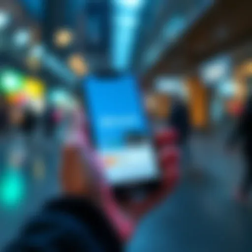 Close-up of a hand holding a smartphone showing the Revolut app interface for sending money internationally