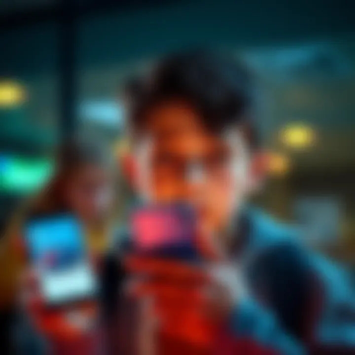 A teenager looks worried while holding a smartphone showing the Revolut app with a notification about account termination