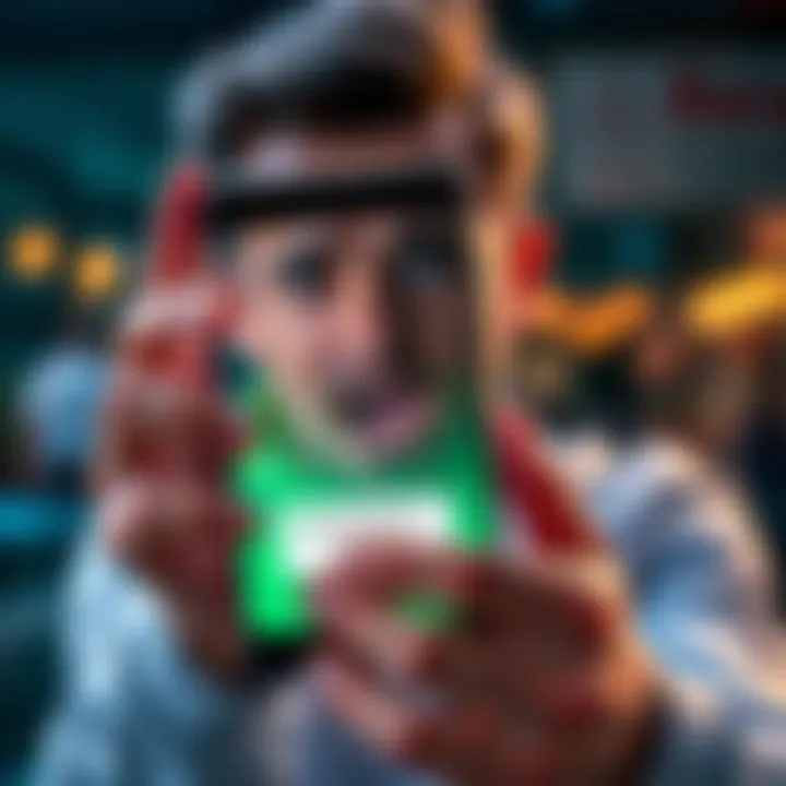 A frustrated user holding an Oppo smartphone displaying the Revolut app with an error message, highlighting app issues on Android 11.