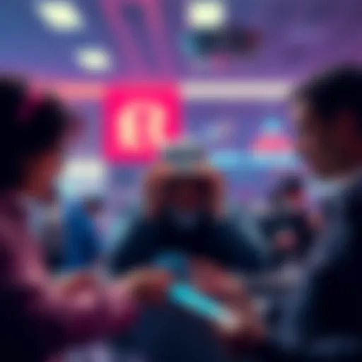 A visual representation of salary transfer issues in the Revolut app with a focus on the £10,000 limit, showing frustrated users trying to make transfers.