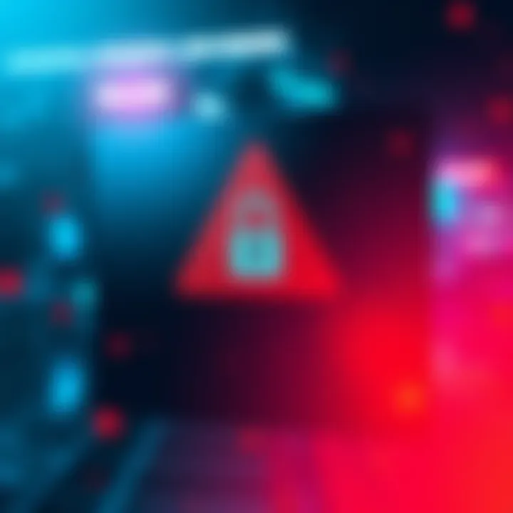 Revolut Scam Alert A graphic showing a warning sign with a Revolut logo and a lock symbol, indicating potential security risks.