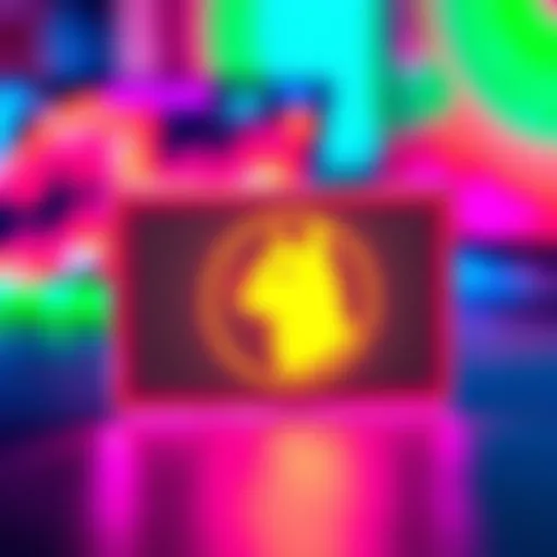 Brightly lit LED Dogecoin card with a fun design showcasing the Dogecoin logo, set against a colorful background