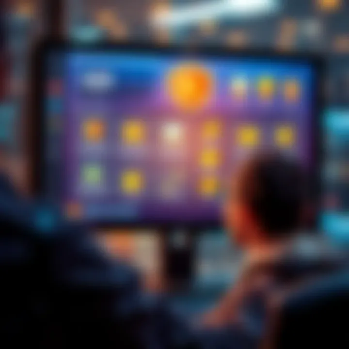A person looking at a computer screen displaying rewards and opportunities