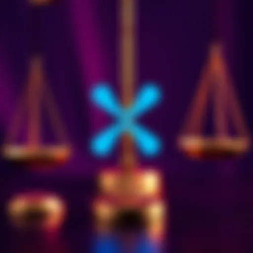 Ripple logo in front of legal scales symbolizing the CLARITY Act