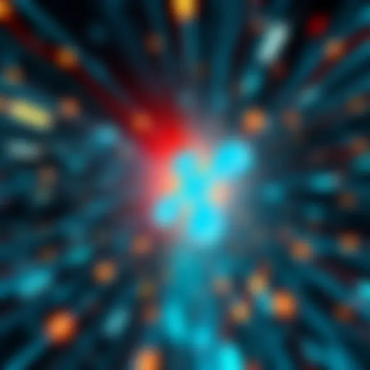 A visual representation of Ripple's XRP Ledger showcasing fast transactions in a digital payment network.