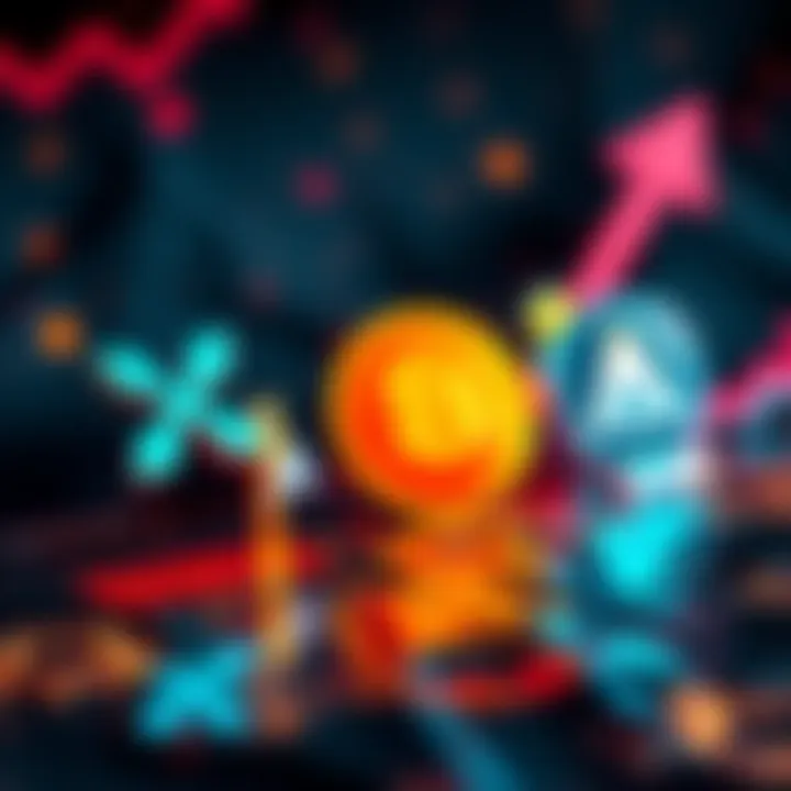 Visual representation of XRP, XLM, and AMP logos with upward arrows indicating growth