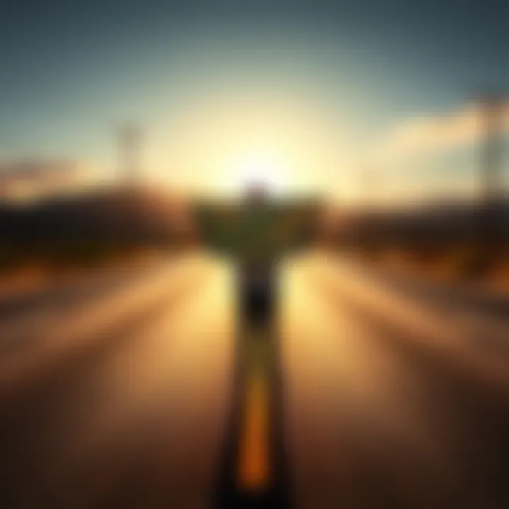 A person standing at a crossroads, holding a road map in one hand while looking at a photo of their hometown in the other, symbolizing the dilemma between road trip mayorships and hometown roots.