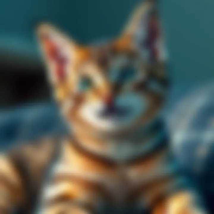 A close-up of Tygr, the cat featured in Roaring Kitty's profile, sitting comfortably with a playful expression.