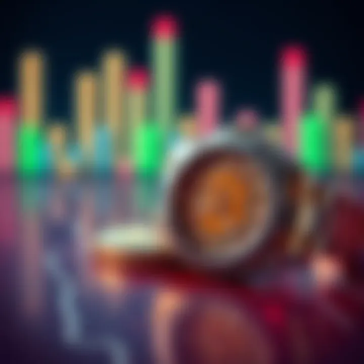 A Rolex watch placed beside a Bitcoin symbol, representing the decision to sell luxury for cryptocurrency investment.