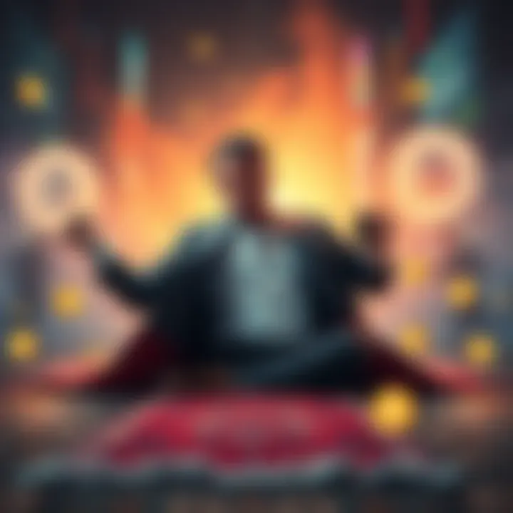 A visual representation of rugpulling in cryptocurrency, showing a businessman pulling a rug out from under investors with cryptocurrency symbols around.