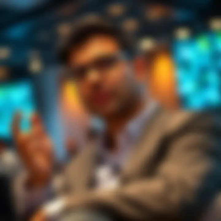 Sachin Kumar, Vice President of Morgan Stanley, speaks about Hashgraph technology in a conference setting, emphasizing its potential over blockchain.