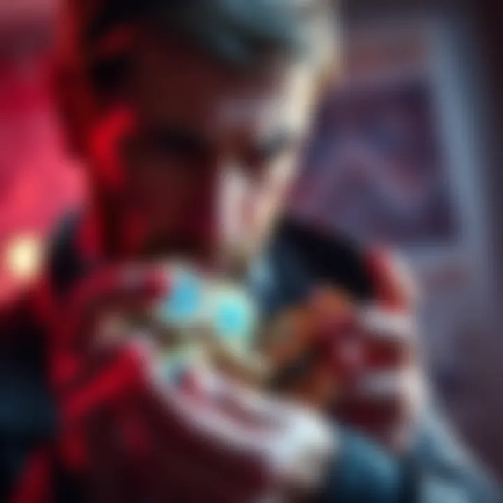 A disappointed investor looking at Ripple/XRP coins, embodying the heartbreak of unrealized dreams and financial struggles.