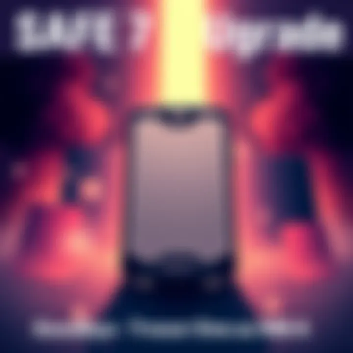 An illustration of SAFE 7 showcasing its sleek design and iOS compatibility, with a Trezor One and MBA in the background fading away.