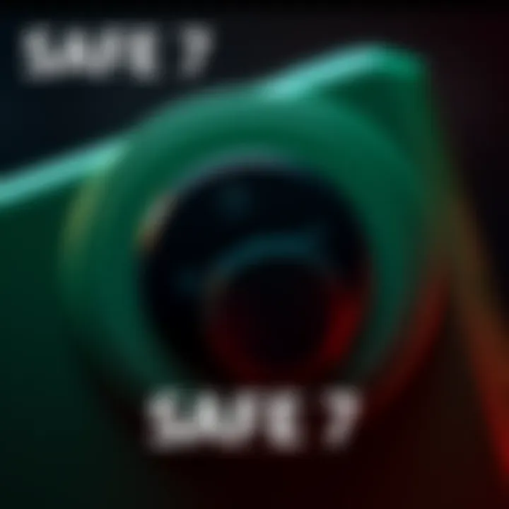 Close-up of the Safe 7 device in Obsidian Green color showing its sleek design and color details.