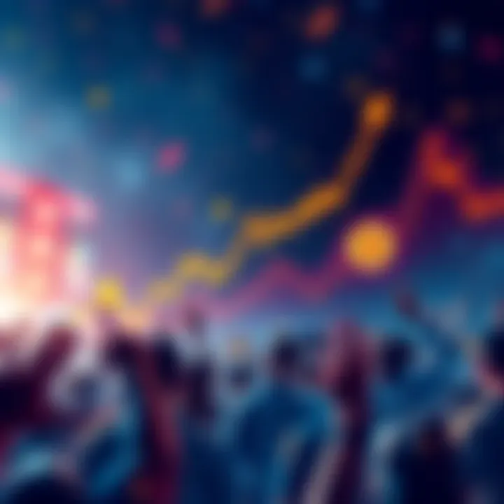 Graph showing Saiko Inu token value tripling, with a graphic representation of a community celebrating its success.