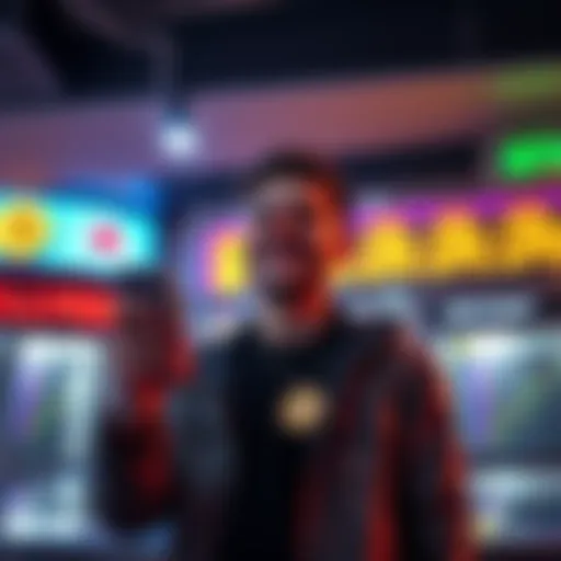 Person excitedly watching salary deposit and planning to transfer funds to a cryptocurrency wallet