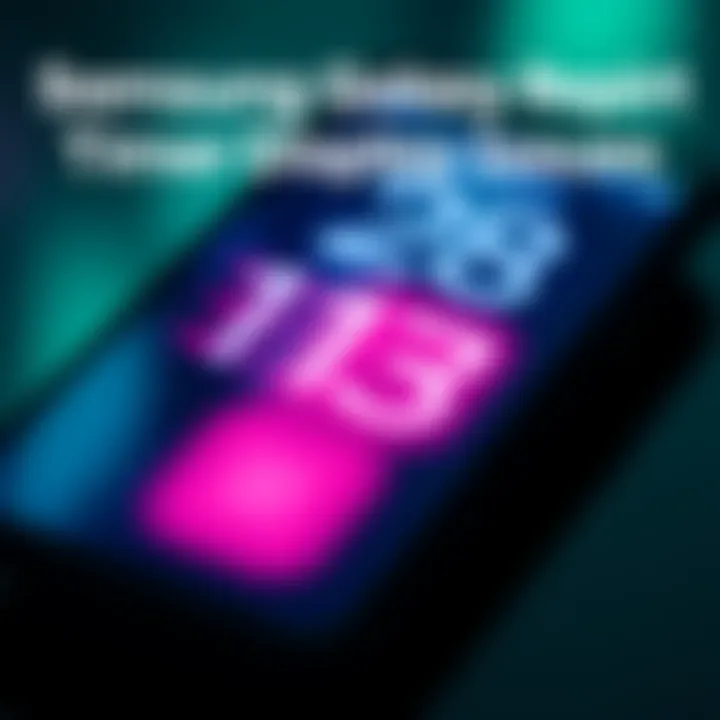 Close-up of a Samsung Galaxy S21 showing a malfunctioning timer display with blurry numbers