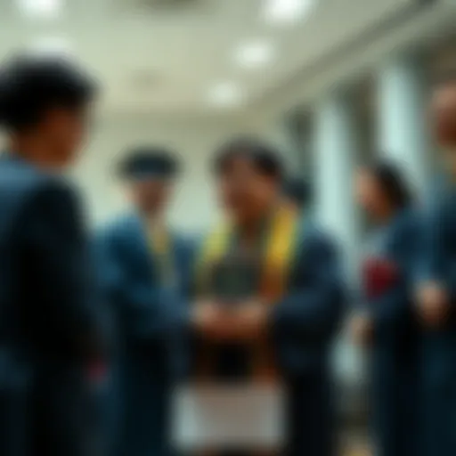 Satori Nakamoto receives an award at West Virginia University, surrounded by faculty and students in an academic setting.