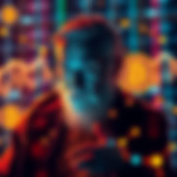 A representation of Satoshi Nakamoto contemplating the launch of a Bitcoin testnet, surrounded by digital graphs and network connections.