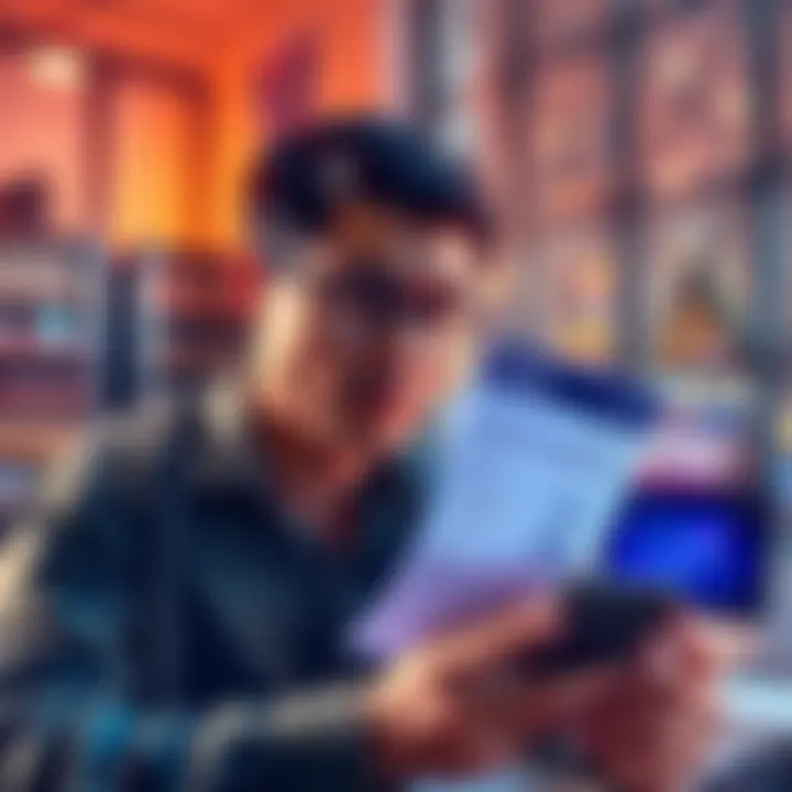 A person looking at a calculator and a rent bill while thinking about converting rent into Atlas Bucks.