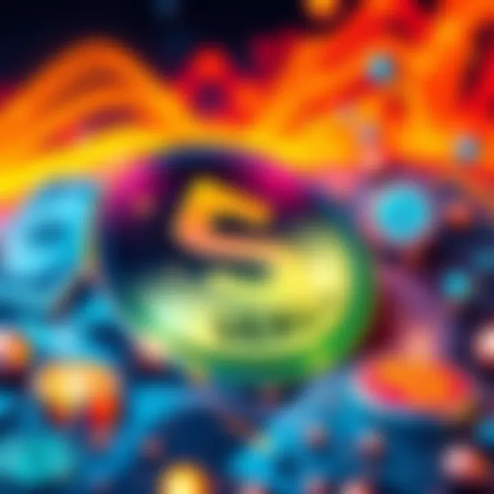 An illustration representing SEALCOIN AI receiving a $4 million investment from The Hashgraph Group, featuring graphics of money and technology symbols.