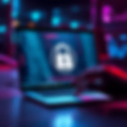A person using a laptop with a lock symbol on the screen while accessing PegasusSwap for better privacy.