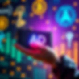 A person holding a digital wallet, representing secure ADA staking with keys and cryptocurrency symbols in the background.