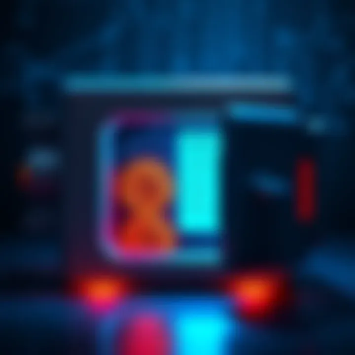 A visual representation of a dead man's switch for digital inheritance, featuring a secure vault with Bitcoin symbols and a checklist of instructions, showing how it works to send information to recip...