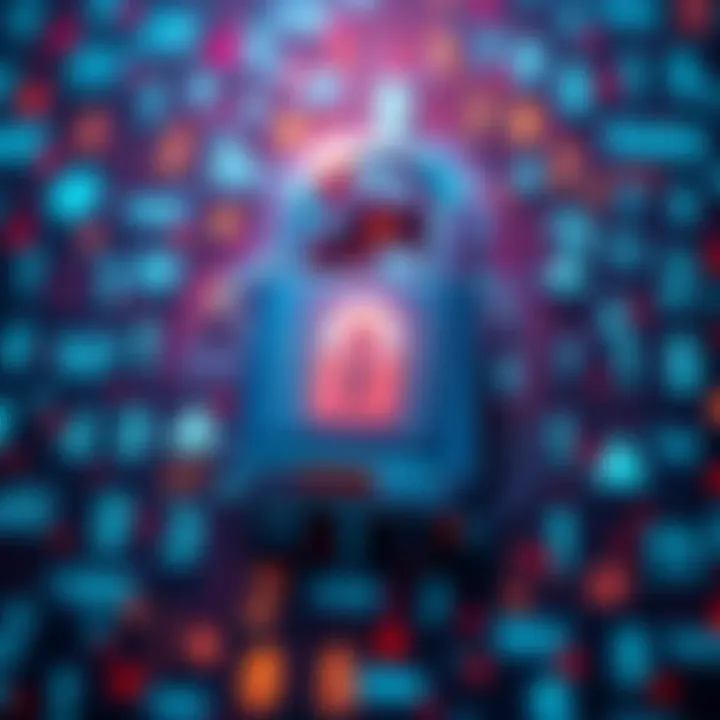 A digital padlock representing security in decentralized finance, surrounded by numbers and symbols related to cryptocurrency.