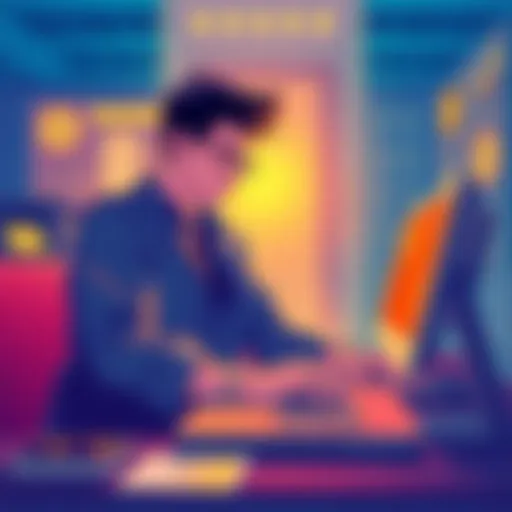 An illustration showing a person managing digital assets on a decentralized finance platform, highlighting self-custody and trade execution risks.
