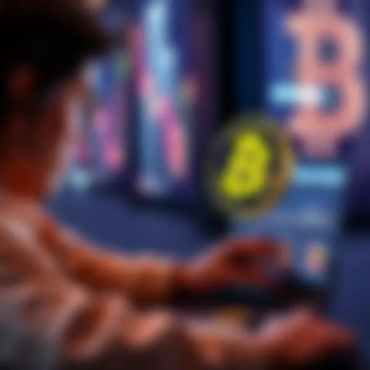 A person reviewing a guide on a laptop, focused on selling Pi coins safely and securely.
