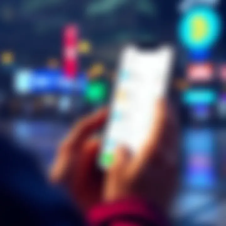 Person using Krak app on a smartphone to send cryptocurrency, looking at the screen for transaction details