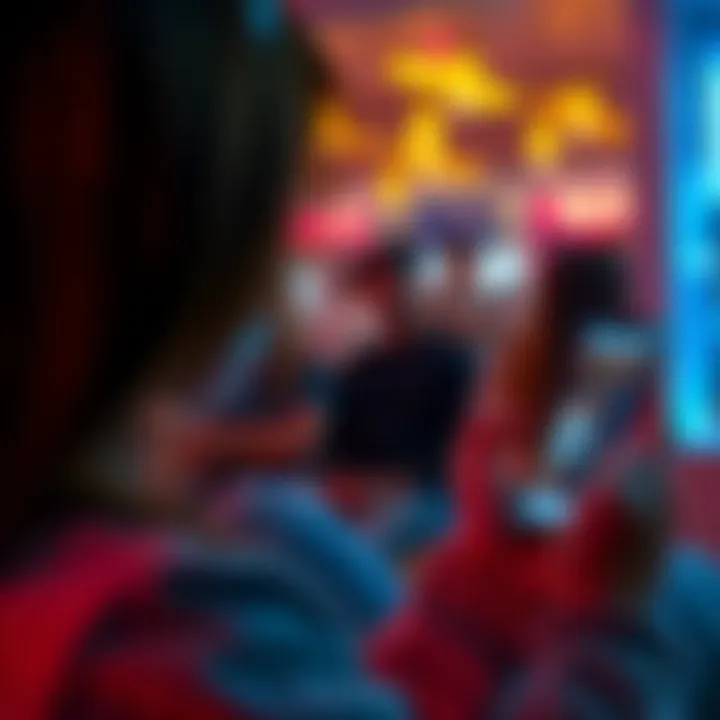A person sharing a sex GIF on their phone while chatting with friends online, showing a blend of humor and emotion.