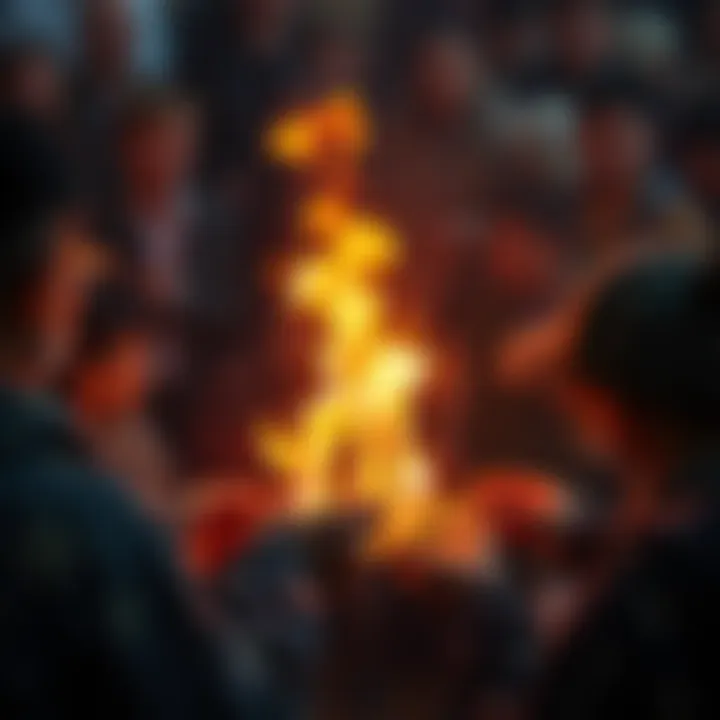 Community members of Shib gather to burn tokens, representing unity and commitment to the monthly challenge
