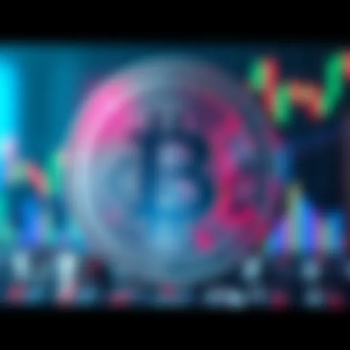 A visual representation of SHIB cryptocurrency facing liquidity problems with market charts declining in the background.