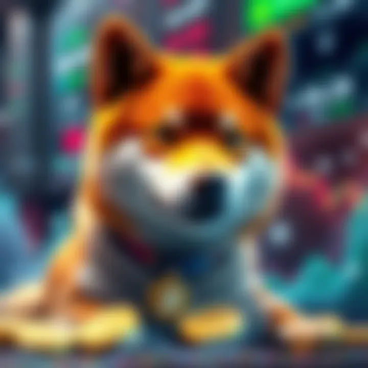 A graphic showing Shiba Inu tokens available on various exchanges, symbolizing increased trading activity in the cryptocurrency market.