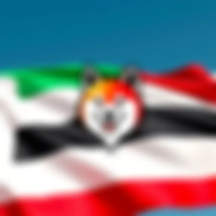 Shiba Inu cryptocurrency logo alongside the UAE flag, symbolizing the adoption of ShibOS in government operations