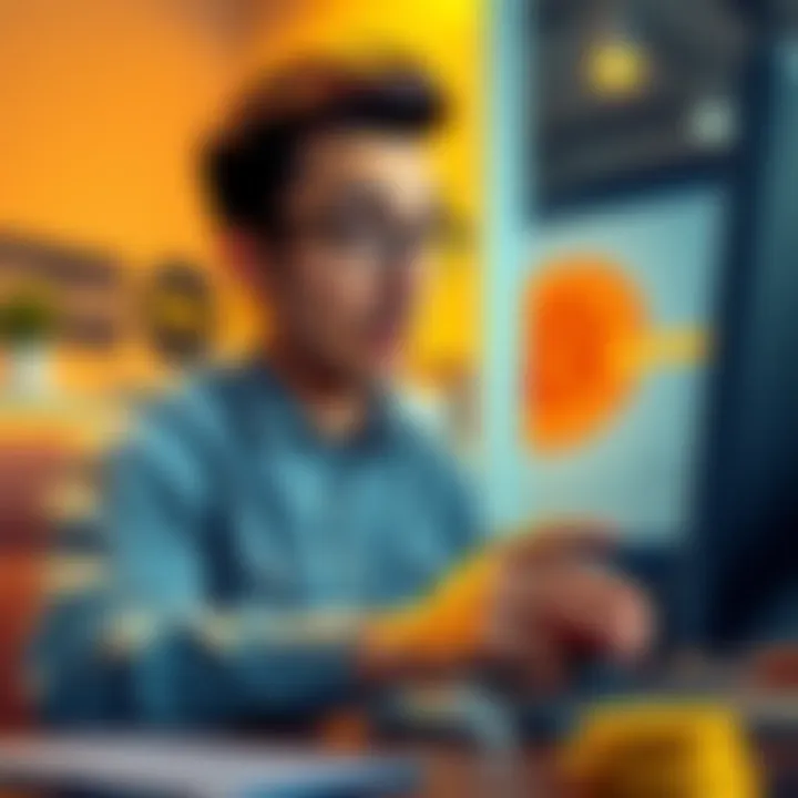A person looking shocked while checking their old Coinbase account on a computer, discovering a large Bitcoin balance.