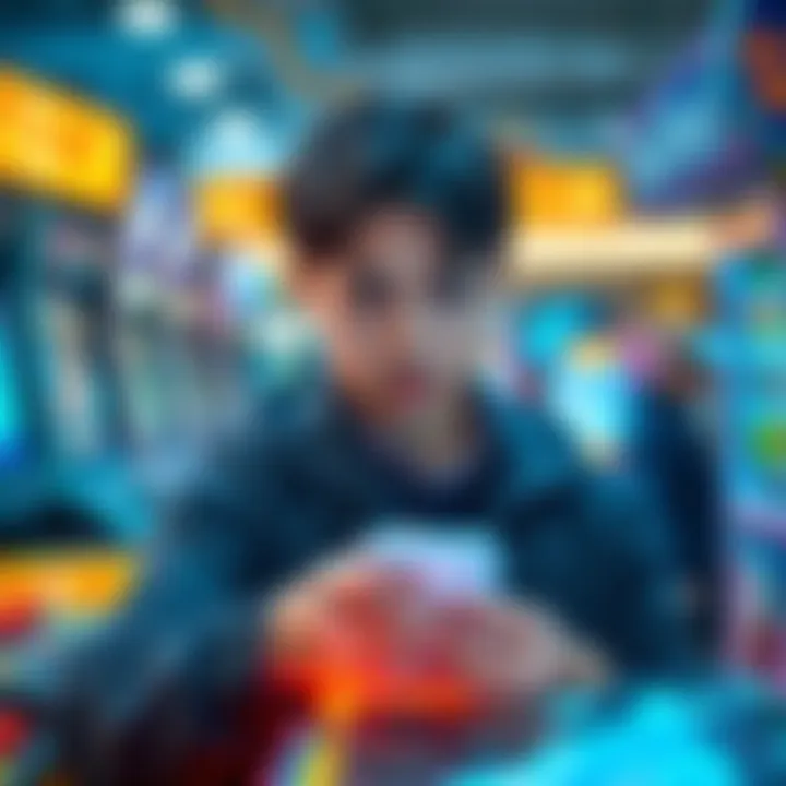 A person looking frustrated while checking their phone for arcade game rewards and shopping credits