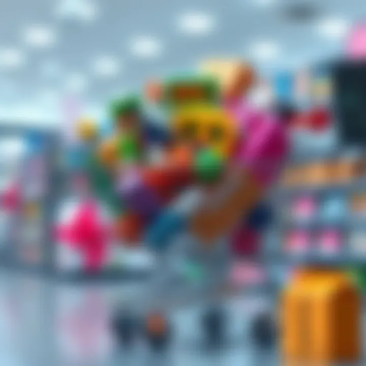 Shopping Cart Full of Items A shopping cart overflowing with various items, representing consumer buying trends.