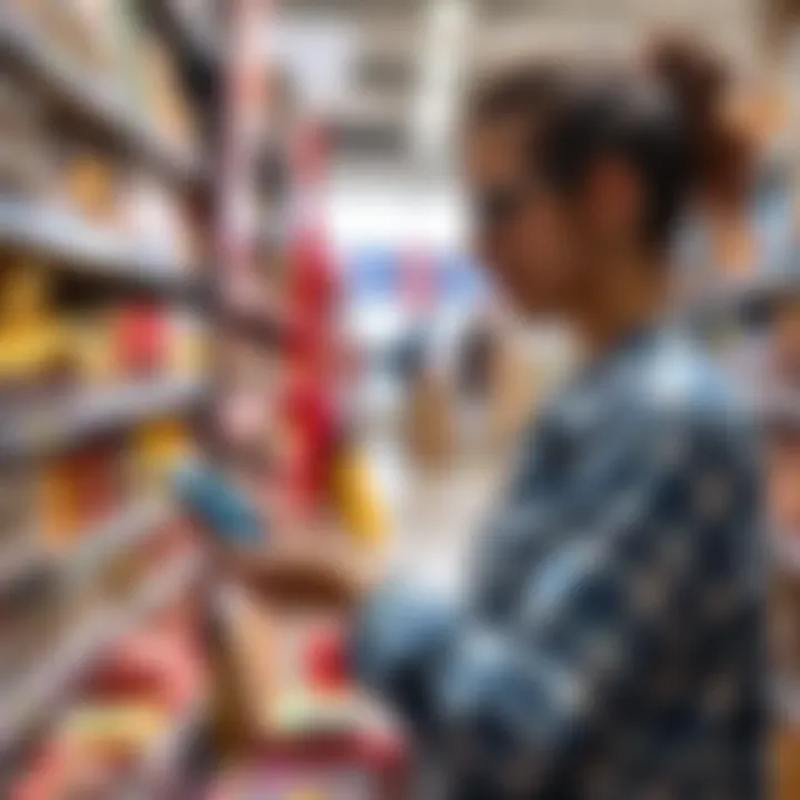 A shopper using a digital wallet to pay with stablecoins in a store
