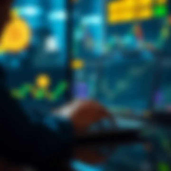 A person analyzing Bitcoin trends on a laptop with ETFs in focus