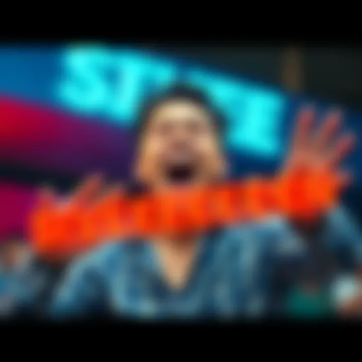 A person joyfully shouting the phrase SIIIIIX SEVEEEEEEEEEEEEEN, showcasing excitement and cultural expression