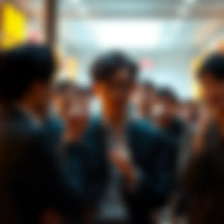 A group of people using hand gestures and facial expressions to communicate without speaking.