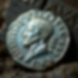 A detailed view of a shiny silver drachm showcasing the profile of King Ariarathes IV with intricate designs and inscriptions on the surface.