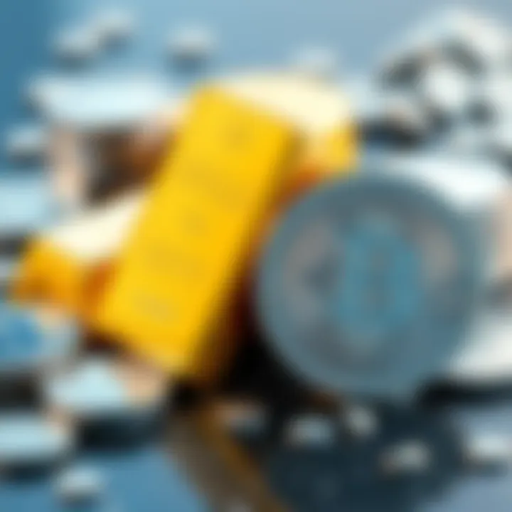 A visual showing silver coins and gold bars side by side to indicate value comparison.