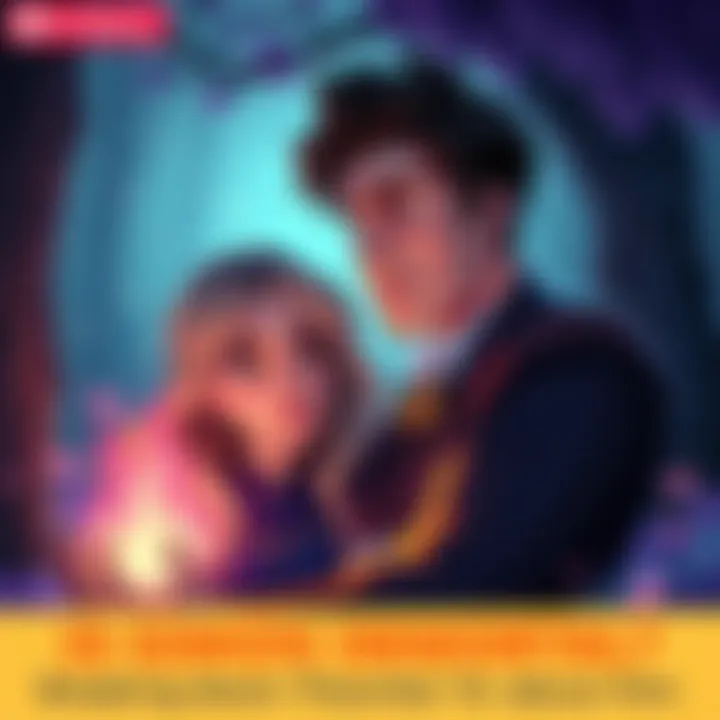 Simon looks thoughtful while Betty expresses her wish to protect him, with magical elements around them.