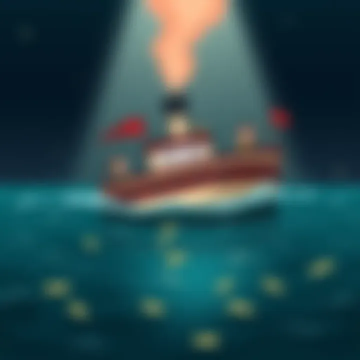 A cartoon showing a ship labeled 'Fiat Money' sinking in water, with worried characters looking on.